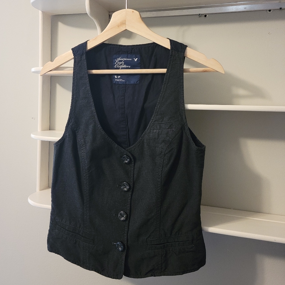 Black vest y2k American eagle small